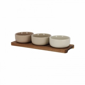 serveerplank met 3 schaaltjes