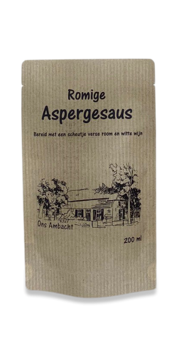 Asperge saus in mooie kraft stazak