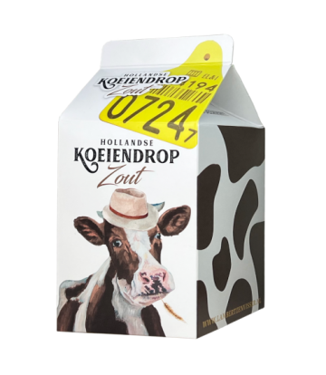 Boerderij lekkernij koeiendrop melkverpakking zout