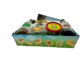 Vrolijk paaspakket zij-aanzicht