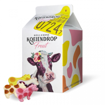 Limburg streekproducten koeiendrop fruitgum melkverpakking