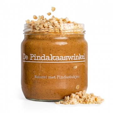 Pindakaas naturel met pindastukjes
